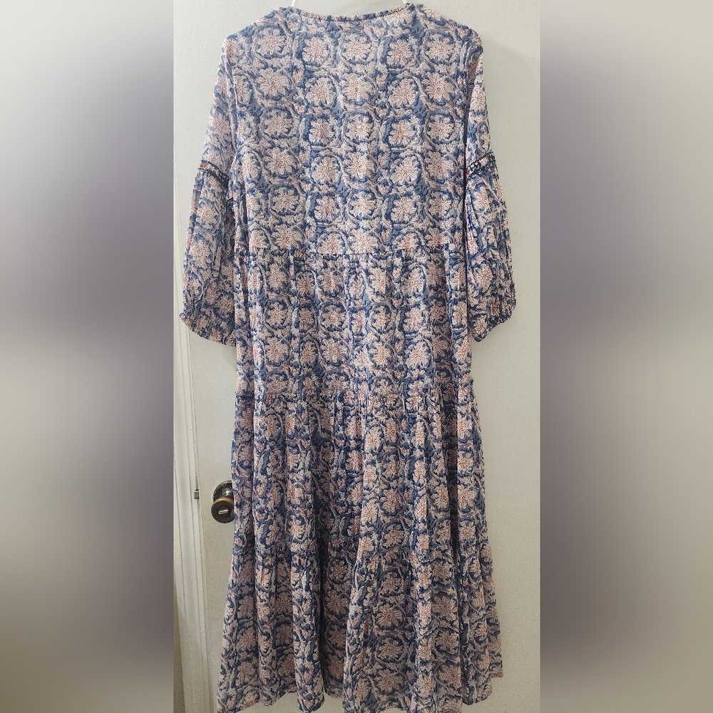 Pull&Bear Floral Bohemian Maxi Dress, Size Medium. - Picture 8 of 10